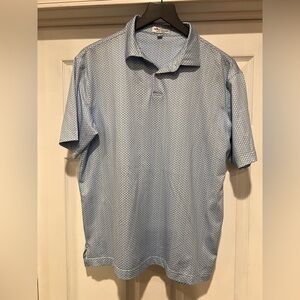 Peter Millar Light Blue Patterned Polo